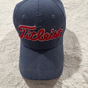 Titleist Denim Blue Hat with Red Embroidery